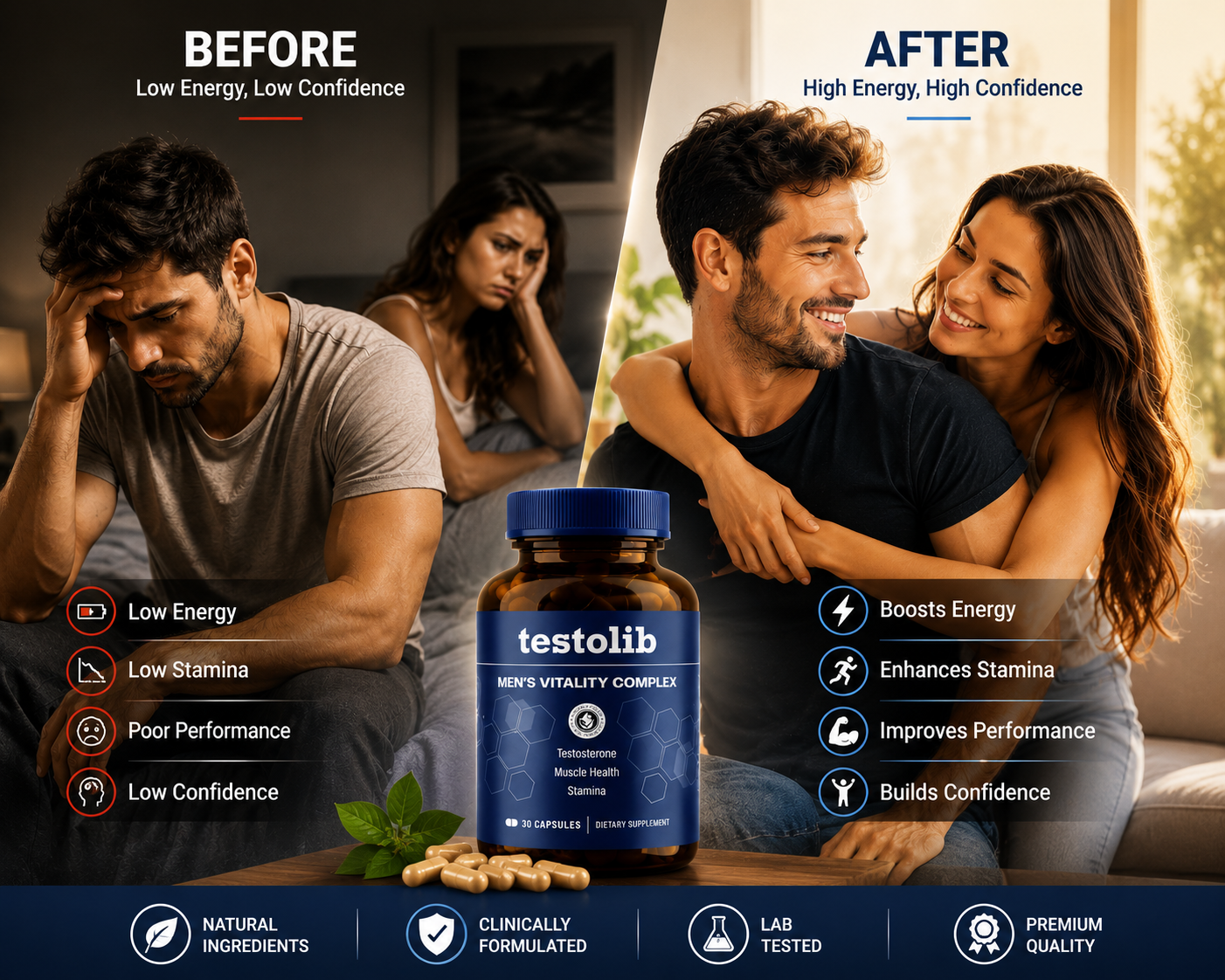 Testolib Men's Vitality Complex Kapseln für Energie, Vitalität und aktive Männer in Deutschland