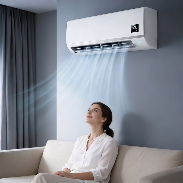 BlizzAir Portable AC compact air cooling unit with FrostCore technology providing fast, energy-efficient cooling for bedrooms, home offices, and small indoor spaces.