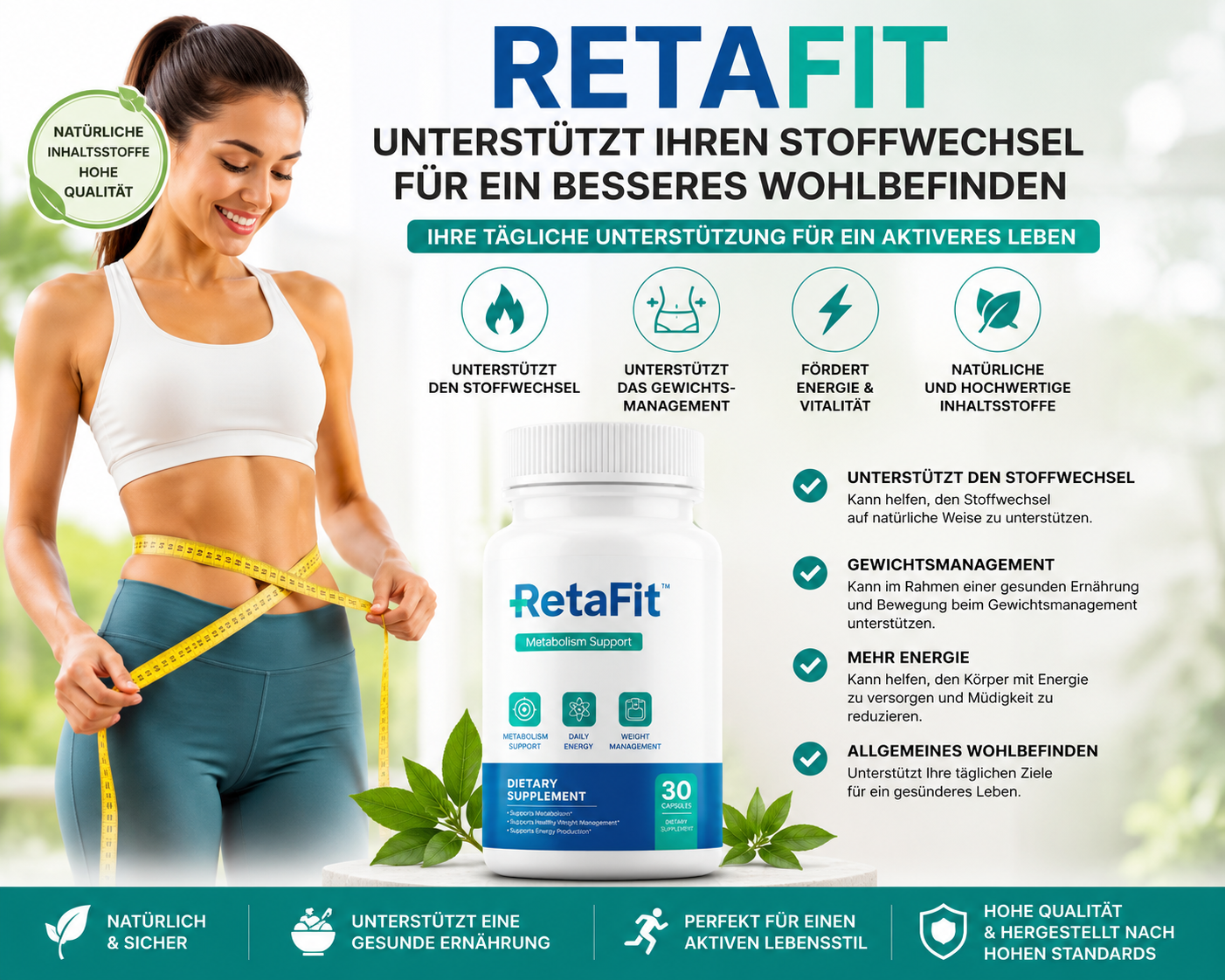 Retafit Erfahrungen Deutschland 2026 – Nahrungsergänzungsmittel zur Unterstützung eines gesunden Stoffwechsels, Gewichtsmanagements und täglichen Wohlbefindens im Rahmen eines gesunden Lebensstils.